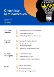 Checkliste Fortbildung Seminarbesuch