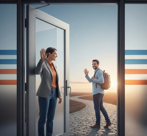 Offboarding Abschied an der Tür